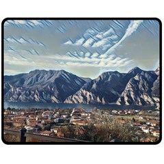 Lake In Italy Fleece Blanket (medium) by ConteMonfrey