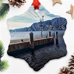 Pier on the end of a day Snowflake Ornament (Two Sides) Back