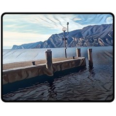 Pier On The End Of A Day Fleece Blanket (medium) by ConteMonfrey