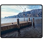 Pier on the end of a day Fleece Blanket (Medium) 58.8 x47.4  Blanket Front