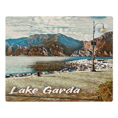 Calm Day On Lake Garda One Side Premium Plush Fleece Blanket (large) by ConteMonfrey
