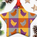 Chickens Pixel Pattern - Version 1a Star Ornament (Two Sides) Back