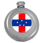 Netherlands Antilles Round Hip Flask (5 oz) Front