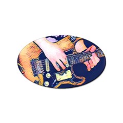 Stevie Ray Guitar  Sticker Oval (10 Pack) by StarvingArtisan