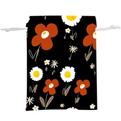 Daisy Flowers Brown White Yellow Black  Lightweight Drawstring Pouch (xl) by Mazipoodles