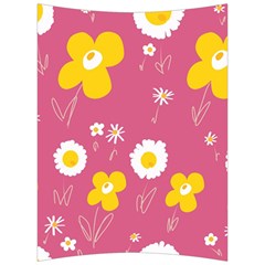 Daisy Flowers Yellow White Dusty Dark Blush Pink Back Support Cushion by Mazipoodles