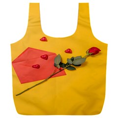 Valentine Day Heart Flower Gift Full Print Recycle Bag (xxxl) by artworkshop