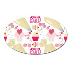 Desserts Pastries Baking Wallpaper Oval Magnet by Ravend