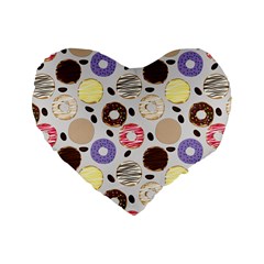 Donuts! Standard 16  Premium Heart Shape Cushions by fructosebat