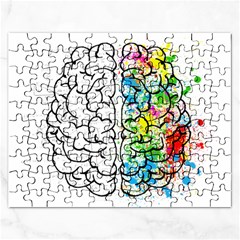 Brain-mind-psychology-idea-drawing Rectangular Jigsaw Puzzl by Jancukart