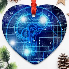 Artificial Intelligence Brain Think Art Ornament (heart) by Jancukart