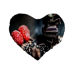 Chocolate Dark Standard 16  Premium Flano Heart Shape Cushions by artworkshop