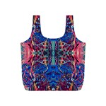 Cobalt arabesque Full Print Recycle Bag (S) Back