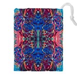 Cobalt arabesque Drawstring Pouch (4XL) Front