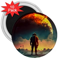 Leadership Alien Soldier Warrior Fantasy 3  Magnets (10 Pack)  by Ravend