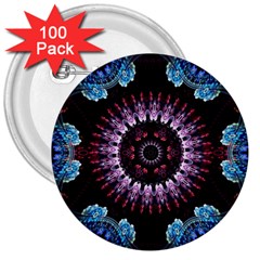 Digitalart Kaleidoscope 3  Buttons (100 Pack)  by Sparkle