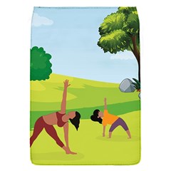 Mother And Daughter Yoga Art Celebrating Motherhood And Bond Between Mom And Daughter  Removable Flap Cover (s) by SymmekaDesign