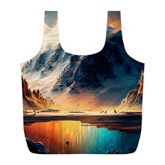 Abstract Color Colorful Mountain Ocean Sea Full Print Recycle Bag (l) by Pakemis