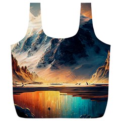 Abstract Color Colorful Mountain Ocean Sea Full Print Recycle Bag (xl) by Pakemis