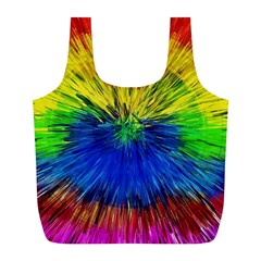 Colour Background Structure Lines Explosion Pop Full Print Recycle Bag (l) by Pakemis