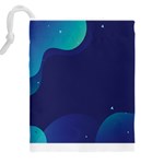 Abstract Blue Texture Space Drawstring Pouch (5XL) Back