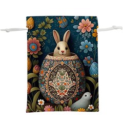 Easter Bunny Rabbit Flowers Easter Happy Easter Lightweight Drawstring Pouch (xl) by Jancukart