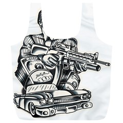 Scarface Movie Traditional Tattoo Full Print Recycle Bag (xl) by tradlinestyle
