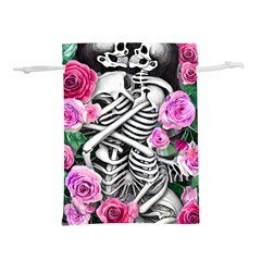 Floral Skeletons Lightweight Drawstring Pouch (l) by GardenOfOphir