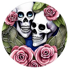 Skulls And Flowers Round Trivet by GardenOfOphir