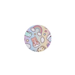 Pusheen Carebears Bears Cat Colorful Cute Pastel Pattern 1  Mini Magnets by Sapixe