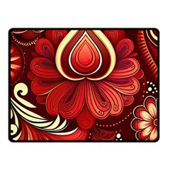 Bohemian Flower Drop One Side Fleece Blanket (small) by HWDesign