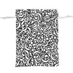 Question Mark Typographic Motif Random Pattern Lightweight Drawstring Pouch (XL) Front