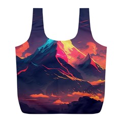 Mountain Sky Color Colorful Night Full Print Recycle Bag (l) by Ravend