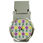 Pattern Flowers Art Creativity Money Clip Watches Front