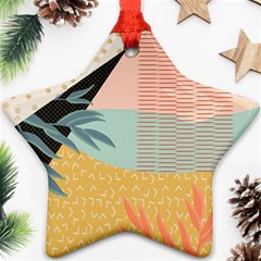 Leaves Pattern Design Colorful Star Ornament (two Sides) by Uceng