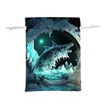 Sculpture Dinosaur Shark Frozen Winter Fantasy Lightweight Drawstring Pouch (S) Front