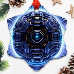 Ai Generated Digital Technology Computer Internet Snowflake Ornament (two Sides) by Ravend