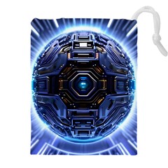 Ai Generated Digital Technology Computer Internet Drawstring Pouch (5xl) by Ravend