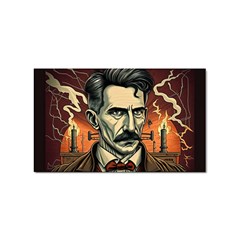 Ai Generated Nikola Tesla Tesla Nikolas Electricity Sticker Rectangular (100 Pack) by danenraven