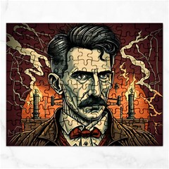 Ai Generated Nikola Tesla Tesla Nikolas Electricity Rectangular Jigsaw Puzzl by danenraven