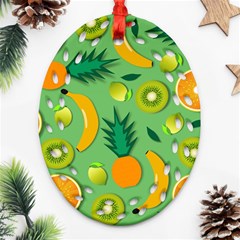 Fruit Tropical Pattern Design Art Pattern Ornament (oval Filigree) by Ravend