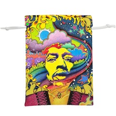 Psychedelic Rock Jimi Hendrix Lightweight Drawstring Pouch (xl) by Jancukart