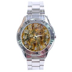 Rusty Orange Abstract Surface Stainless Steel Analogue Watch by dflcprintsclothing