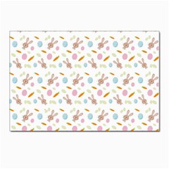 Easter Bunny Pattern Hare Easter Bunny Easter Egg Postcard 4 x 6  (pkg Of 10) by Ravend