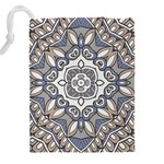 Flower Art Decorative Mandala Pattern Ornamental Drawstring Pouch (4XL) Back