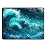 Thunderstorm Tsunami Tidal Wave Ocean Waves Sea One Side Fleece Blanket (Small) 50 x40  Blanket Front