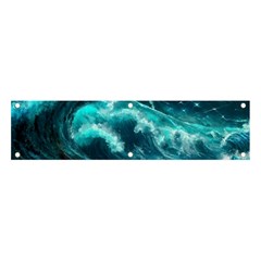 Thunderstorm Tsunami Tidal Wave Ocean Waves Sea Banner And Sign 4  X 1  by Ravend