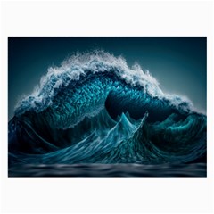 Tsunami Waves Ocean Sea Water Rough Seas 6 Large Glasses Cloth by Ravend