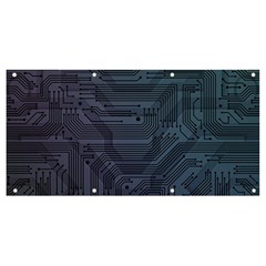 Circuit Board Circuits Mother Board Computer Chip Banner And Sign 8  X 4  by Ravend