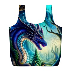 Ai Generated Dragon Fractal Art Texture Full Print Recycle Bag (l) by Ravend